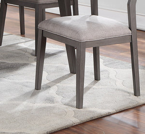 English Elm Beautiful Farmhouse Ladder Back Side Chairs Set of 2 — Upholstered Cushions, Gray Trim, Durable Wood Veneer Seating for Dining Room Gatherings Brown Mix 38 L x 20.5 W x 13 H B01181972