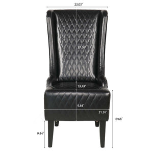 English Elm 23.03" Wingback Velvet Accent Chair Tall High Back Support for Living Room Bedroom Black W680P404142