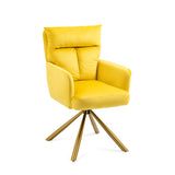 Hearth and Haven Yellow Velvet Contemporary High-Back Upholstered Swivel Accent Chair W116470753