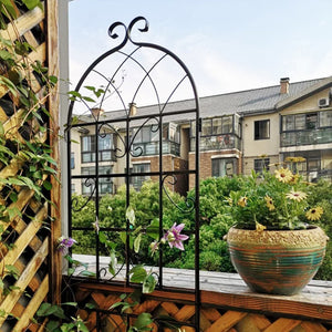 English Elm 4 Pack Galvanized Steel Garden Trellises Powder Coated Matte Black Climbing Plant Supports W158681061