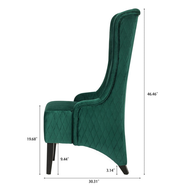 English Elm 23.03" Wide Velvet Wingback Accent Chair Tall Back Support for Living Room Bedroom W68041069