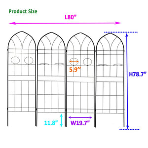 English Elm 4 Pack Powder-coated Steel Garden Trellises Rustproof Climbing Plant Support Panels W158681138