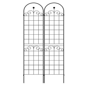 English Elm 4 Pack Tall Galvanized Steel Garden Trellises Powder Coated Black for Climbing Vines W158681065