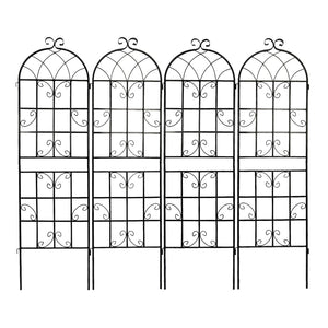 English Elm 4 Pack Galvanized Steel Garden Trellises Powder Coated Matte Black Climbing Plant Supports W158681061