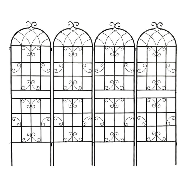 English Elm 4 Pack Galvanized Steel Garden Trellises Powder Coated Matte Black Climbing Plant Supports W158681061