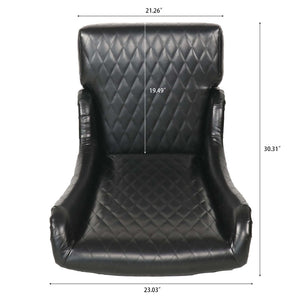 English Elm 23.03" Wingback Velvet Accent Chair Tall High Back Support for Living Room Bedroom Black W680P404142