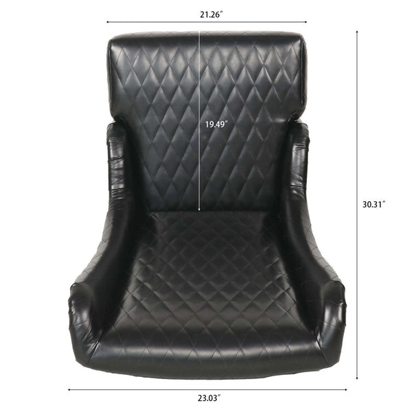 English Elm 23.03" Wingback Velvet Accent Chair Tall High Back Support for Living Room Bedroom Black W680P404142