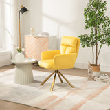 Hearth and Haven Yellow Velvet Contemporary High-Back Upholstered Swivel Accent Chair W116470753