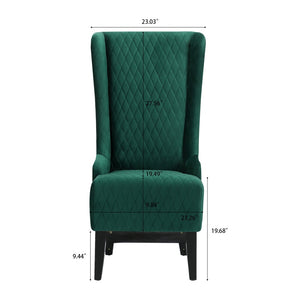 English Elm 23.03" Wide Velvet Wingback Accent Chair Tall Back Support for Living Room Bedroom W68041069