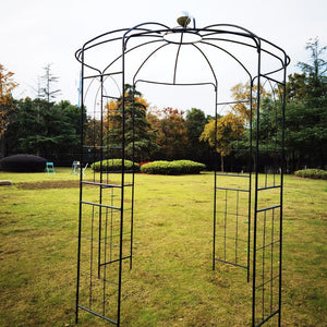 English Elm Metal Birdcage Garden Arch Powder Coated Steel Pergola for Outdoor Ceremonies W158681123
