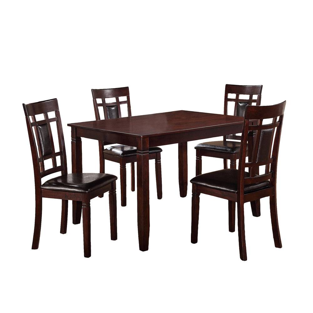 English Elm 5 Piece Dark Brown Dining Room Set - Timeless Comfort And Style For Everyday Meals And Gatherings B01682181