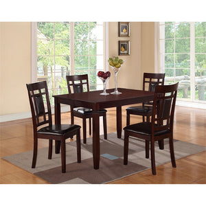 English Elm 5 Piece Dark Brown Dining Room Set - Timeless Comfort And Style For Everyday Meals And Gatherings B01682181