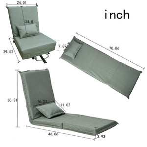 English Elm Foldable Low-Profile Portable Chair with 14-Position Recline, Lightweight Carry Bag for Beach Camping W24463605