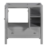 English Elm 30" Bathroom Vanity Base Only, Solid Wood Frame, Bathroom Storage Cabinet With Doors and Drawers, Grey