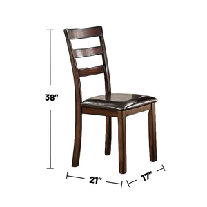 English Elm Modern Rubber Wood 6-Piece Dining Set with Bench and 4 Padded Chairs, Rectangular Brown Finish, Durable Comfort B01682188