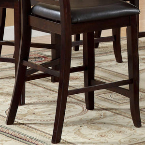 English Elm Set of 2 Side Chairs Dark Finish Solid Wood Frame Padded Leatherette Seats Transitional Dining Elegance Espresso 43 L x 19 W x 12 H B01182198