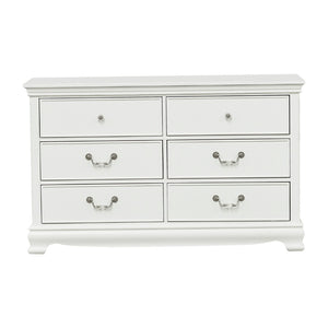 English Elm Classic Six Drawer White Dresser with Antique Nickel Hardware for Master Bedroom B01182191