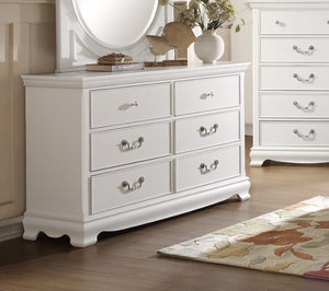 English Elm Classic Six Drawer White Dresser with Antique Nickel Hardware for Master Bedroom B01182191