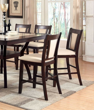 English Elm Contemporary Dark Cherry & Ivory Counter Height Chairs Set of 2 — Solid Wood, Padded Leatherette Seats, 41.25" HContemporary Dark Cherry & Ivory Counter Height Chairs Set of 2 — Solid Wood, Padded Leatherette Seats, 41.25" H B01182193