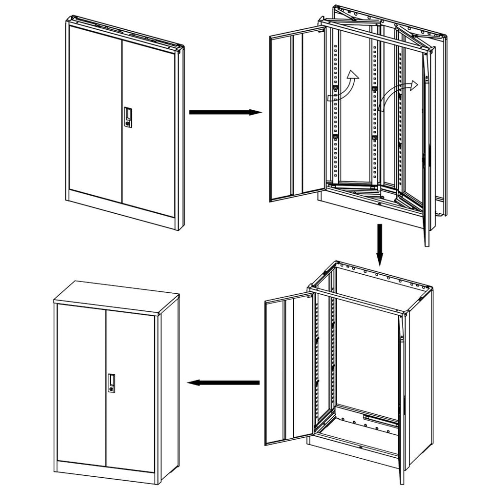 English Elm White Powder-coated Metal Locker Cabinet with Locking Doors and Adjustable Shelving W124757865