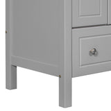 English Elm 30" Bathroom Vanity Base Only, Solid Wood Frame, Bathroom Storage Cabinet With Doors and Drawers, Grey