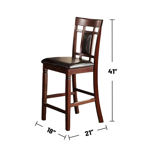 English Elm 5 Piece Counter Height Dining Set - Stylish Dark Brown Rubberwood With Plush Seating For Comfort B01682184