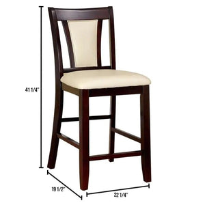English Elm Contemporary Dark Cherry & Ivory Counter Height Chairs Set of 2 — Solid Wood, Padded Leatherette Seats, 41.25" HContemporary Dark Cherry & Ivory Counter Height Chairs Set of 2 — Solid Wood, Padded Leatherette Seats, 41.25" H B01182193