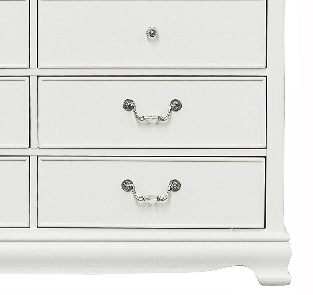 English Elm Classic Six Drawer White Dresser with Antique Nickel Hardware for Master Bedroom B01182191