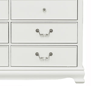 English Elm Classic Six Drawer White Dresser with Antique Nickel Hardware for Master Bedroom B01182191
