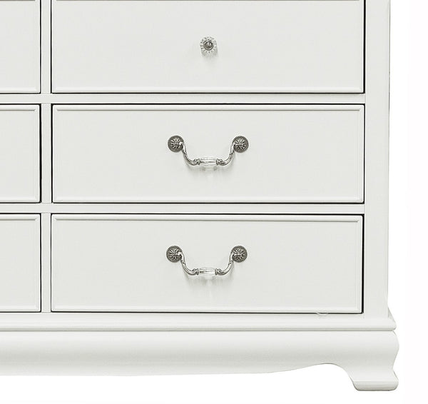English Elm Classic Six Drawer White Dresser with Antique Nickel Hardware for Master Bedroom B01182191