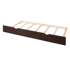 English Elm Full Size Pine Wood Daybed with Pull Out Twin Trundle for Guest or Living Room WF295131AAP
