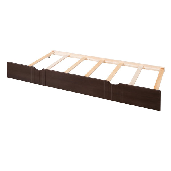 English Elm Full Size Pine Wood Daybed with Pull Out Twin Trundle for Guest or Living Room WF295131AAP