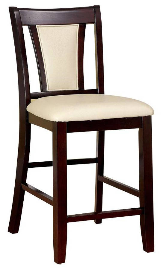 English Elm Contemporary Dark Cherry & Ivory Counter Height Chairs Set of 2 — Solid Wood, Padded Leatherette Seats, 41.25" HContemporary Dark Cherry & Ivory Counter Height Chairs Set of 2 — Solid Wood, Padded Leatherette Seats, 41.25" H B01182193