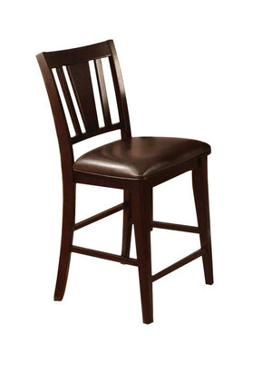 English Elm Set of 2 Side Chairs Dark Finish Solid Wood Frame Padded Leatherette Seats Transitional Dining Elegance Espresso 43 L x 19 W x 12 H B01182198