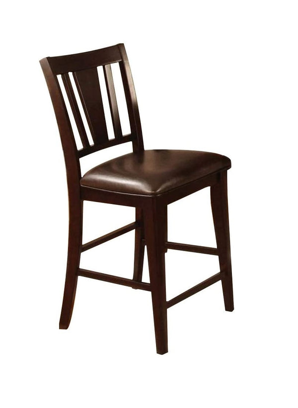 English Elm Set of 2 Side Chairs Dark Finish Solid Wood Frame Padded Leatherette Seats Transitional Dining Elegance Espresso 43 L x 19 W x 12 H B01182198