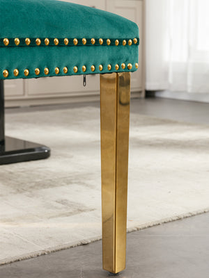 English Elm A&A Velvet Tufted Dining Chair with Nailhead Trim and Solid Wood Frame, Plush Upholstery, Luxe Look Green W114366430