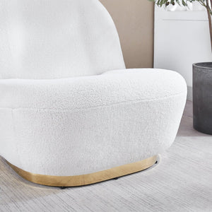 English Elm Modern Velvet Barrel Swivel Chair with Gold Steel Base for Living Room Glam W124181342