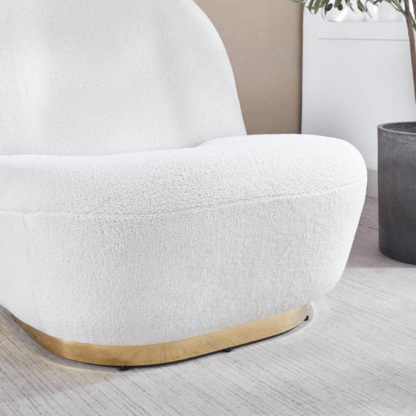 English Elm Modern Velvet Barrel Swivel Chair with Gold Steel Base for Living Room Glam W124181342