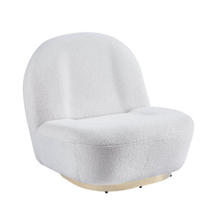 English Elm Modern Velvet Barrel Swivel Chair with Gold Steel Base for Living Room Glam W124181342