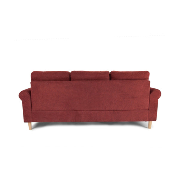 English Elm Velvet Reversible Sectional Sofa Paprika Red with Tufted Back, Rolled Arms & Nailhead Trim, Durable Frame B01682327