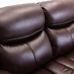 English Elm Breathable Leather Manual Reclining Sofa - Dark Brown, Stylish Comfort For Your Living Room Retreat W79182371