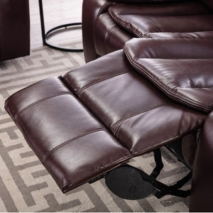 English Elm Breathable Leather Manual Reclining Sofa - Dark Brown, Stylish Comfort For Your Living Room Retreat W79182371