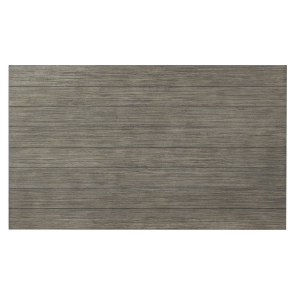 English Elm 1pc Elias Counter Height Table with Bookcase Side, Gray Acacia Veneer & Gunmetal Frame, Storage Drawers B011S00301