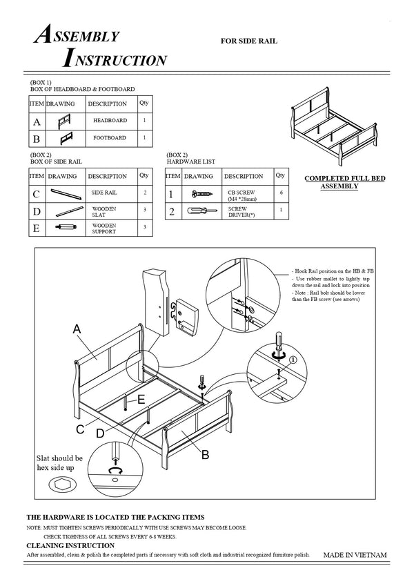 English Elm Louis Philip Low-Profile King Sleigh Bed with Elegant Panel Headboard and Sturdy Solid Wood Frame Black 57.4 L x 27.6 W x 5.2 H B011S00839