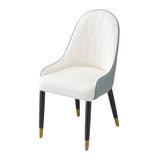 White-Green Leatherette Dining Chairs, Set of 2 - Modern & Lightweight with Sleek Design