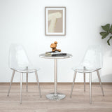 Set of 4 Modern Transparent Dining Chairs with Metal Legs