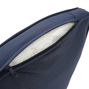 English Elm Hot KD Rattan Round Lounge Canopy Bed - All-Weather Wicker Daybed with Retractable Shade, Deep Seating Comfort and Removable Cushions Navy Blue W640S00034