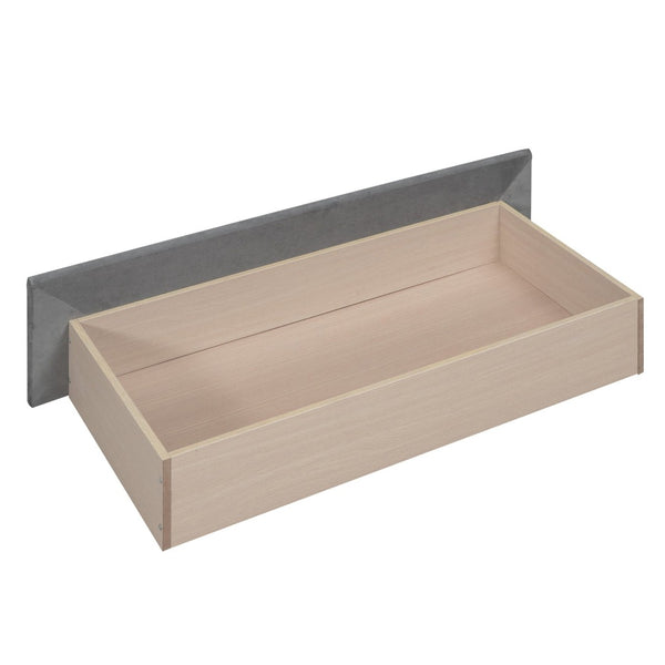 English Elm Twin Velvet Upholstered Daybed with Storage Drawers Wood Slat Base Guest Room Sofa Gray LP000120AAE
