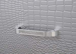 English Elm 1pc Glam Modern Two-Drawer Nightstand with Built-In Touch Night Light, Faux Crystal Pulls, Mirror Trim B01182431