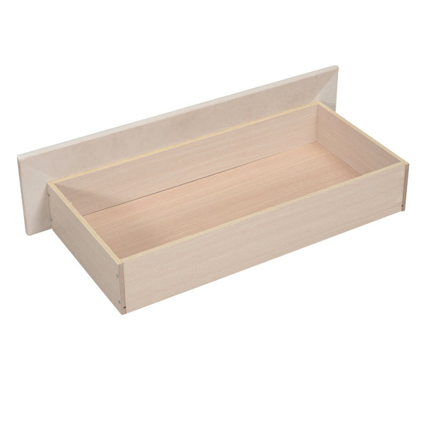 English Elm Twin Velvet Upholstered Daybed with Storage Drawers Wood Slat Base Guest Room Sofa Beige LP000120AAA